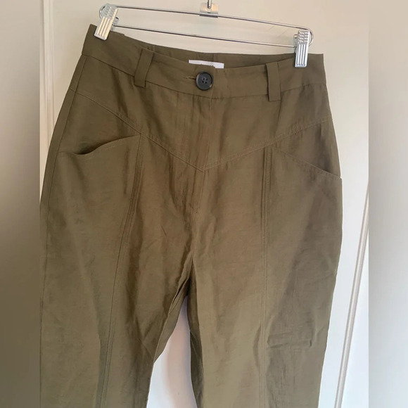 Suncoo Paris high rise lightweight pants. Army green size small, casual - Picture 3 of 9